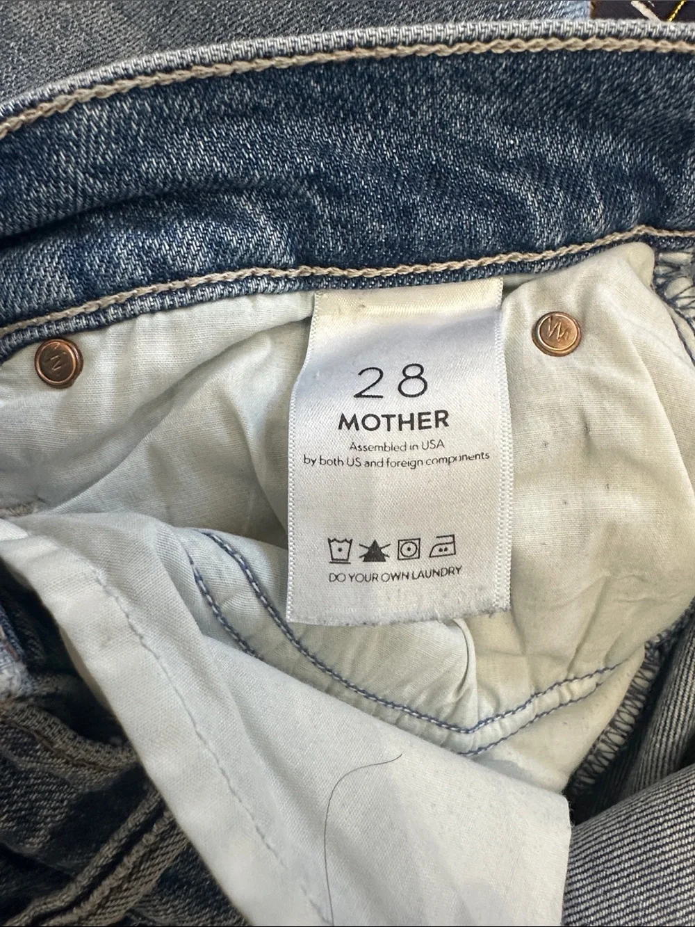 MOTHER Light Blue Distressed Boyfriend Jeans
